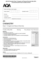 AQA AS Chemistry Paper 1 Inorganic and Physical Chemistry May 2026 &NewLine;Combined Question Paper and Mark Scheme