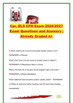 BLS CPR Exam 2026&sol;2027 &vert; 100&plus; Questions & Answers &vert; Adult&comma; Child & Infant CPR&comma; AED&comma; Choking & Basic Life Support
