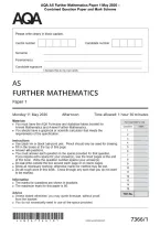 AQA AS Further Mathematics Paper 1 May 2026 &NewLine;Combined Question Paper and Mark Scheme&NewLine;