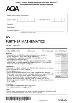 AQA AS Further Mathematics Paper 2 Discrete May 2026 &NewLine;Combined Question Paper and Mark Scheme