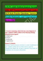 ATI PN Adult Medical-Surgical Nursing 2026&ndash;2027 Proctored Exam Study Guide &vert; NGN-Style Practice Questions&comma; Answers&comma; Detailed Rationales&comma; and Comprehensive Review PDF