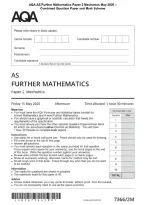 AQA AS Further Mathematics Paper 2 Mechanics May 2026 &NewLine;Combined Question Paper and Mark Scheme