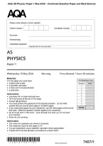 AQA AS Physics Paper 1 May 2026 &ndash; Combined Question Paper and Mark Scheme