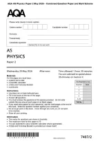 AQA AS Physics Paper 2 May 2026 &ndash; Combined Question Paper and Mark Scheme