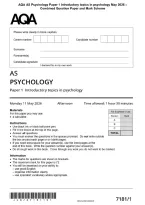 AQA AS Psychology Paper 1 Introductory topics in psychology May 2026 &NewLine;Combined Question Paper and Mark Scheme