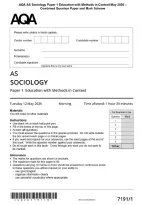 AQA AS Sociology Paper 1 Education with Methods in Context May 2026 &NewLine;Combined Question Paper and Mark Scheme