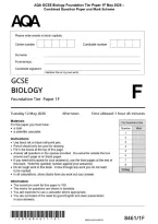 AQA GCSE Biology Foundation Tier Paper 1F May 2026 &NewLine;Combined Question Paper and Mark Scheme