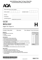 AQA GCSE Biology Higher Tier Paper 1H May 2026 &NewLine;Combined Question Paper and Mark Scheme