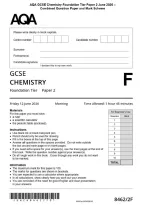 AQA GCSE Chemistry Foundation Tier Paper 2 June 2026 &NewLine;Combined Question Paper and Mark Schem