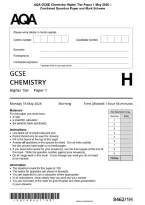 AQA GCSE Chemistry Higher Tier Paper 1 May 2026 &NewLine;Combined Question Paper and Mark Schem