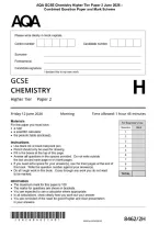 AQA GCSE Chemistry Higher Tier Paper 2 June 2026 &NewLine;Combined Question Paper and Mark Schem
