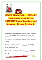 NCCER Electrical Level 1 Module 9 &lpar;2026&sol;2027&rpar; &vert; 40&plus; Exam Questions & Answers &vert; Conductors&comma; Cables&comma; AWG&comma; Ampacity & NEC Requirements