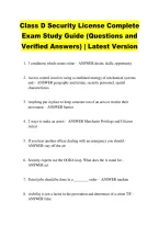 Class D Security License Complete &NewLine;Exam Study Guide &lpar;Questions and &NewLine;Verified Answers&rpar; &vert; Latest Version