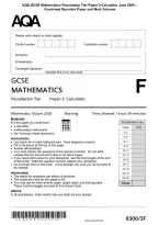 AQA GCSE Mathematics Foundation Tier Paper 3 Calculator June 2026 &NewLine;Combined Question Paper and Mark Scheme