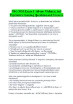 NSG 3450 Exam 2 &vert; Abuse&comma; Violence&comma; and Psychiatric Nursing Questions and Answers