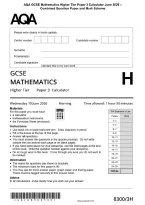 AQA GCSE Mathematics Higher Tier Paper 3 Calculator June 2026 &NewLine;Combined Question Paper and Mark Scheme