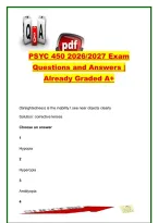 PSYC 450 Exam 2026&sol;2027 &vert; 100&plus; Questions & Answers &vert; Sensation&comma; Visual Perception&comma; Neuroscience&comma; Psychophysics & Brain Anatomy