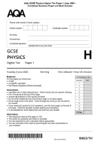 AQA GCSE Physics Higher Tier Paper 1 June 2026 &ndash;&NewLine;Combined Question Paper and Mark Scheme