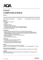 A-Level &NewLine;Computer Science &NewLine;Paper 1 