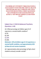 Chamberlain University Nr606 &vert; Diagnosis & Management In Psychiatric-Mental Health Updated 2026-2027 Q&A Complete 100&percnt; Final Exam With 200 Multiple-Choice Questions And Answers Plus Detailed Rationales Rated A&plus; New Brand Version Guaranteed Pass&excl;&excl;