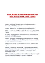 Quiz&colon; Module 15 Risk Management And Data Privacy Exam Latest Update