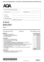 AQA A-Level Biology Paper 1 June 2026 &ndash; Combined Question Paper and Mark Scheme
