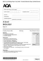 AQA A-Level Biology Paper 3 June 2026 &ndash; Combined Question Paper and Mark Scheme