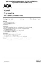 AQA A-Level Economics Paper 1 Markets and Market Failure May 2026 &NewLine;Combined Question Paper and Mark Scheme