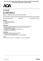 AQA A-Level Economics Paper 2 National and International Economy May 2026 &NewLine;Combined Question Paper and Mark Scheme