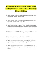 PSYCH 242 EXAM 1 Actual Exam Study &NewLine;Guide &lpar;Questions with Verified Answers&rpar; &vert; &NewLine;Newest Edition