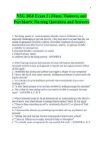 NSG 3450 Exam 3 &vert; Abuse&comma; Violence&comma; and Psychiatric Nursing Questions and Answers