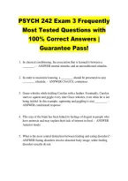 PSYCH 242 Exam 3 Frequently &NewLine;Most Tested Questions with &NewLine;100&percnt; Correct Answers &vert; &NewLine;Guarantee Pass&excl; 