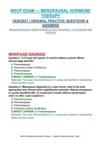 MSCP EXAM &mdash; MENOPAUSAL HORMONE THERAPY&NewLine;2026&sol;2027 &vert; ORIGINAL PRACTICE QUESTIONS & ANSWERS&NewLine;Menopause Society Certified Practitioner Exam Preparation &bull; 210 Questions with Rationales&NewLine;