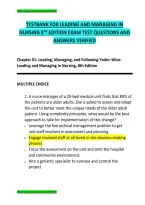 Test Bank for Leading and Managing in Nursing&comma; 8th Edition by Patricia S&period; Yoder-Wise and Susan Sportsman &vert; Nursing Leadership Study Resource