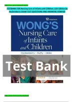 Test Bank for Wong&rsquo;s Nursing Care of Infants and Children&comma; 12th Edition by Marilyn J&period; Hockenberry&comma; Elizabeth A&period; Duffy&comma; and Karen Gibbs &vert; Pediatric Nursing Study Resource