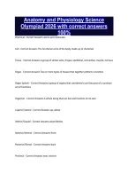 Anatomy and Physiology Science Olympiad 2026 with correct answers 100&percnt;