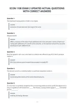 Econ 1100 Exam 2 Updated Actual Questions&NewLine;With Correct Answers