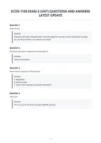 Econ 1100 Exam 3 &lpar;Unt&rpar; Questions And Answers&NewLine;Latest Update&NewLine;
