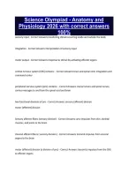 Science Olympiad - Anatomy and Physiology 2026 with correct answers 100&percnt;