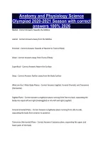 Anatomy and Physiology Science Olympiad 2020-2021 Season with correct answers 100&percnt; 2026