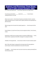 Anatomy and Physiology Cheat Sheet - Exam 2 with correct answers 100&percnt;