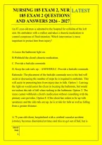 Nursing 185 Exam 2&comma; Nur &NewLine;185 Exam 2 Questions &NewLine;And Answers 2026 - 2027