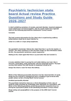 Psychiatric technician state board Actual review Practice Questions and Study Guide 2026&ndash;2027