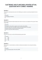 Electronic Health Records Updated Actual&NewLine;Questions With Correct Answers&NewLine;