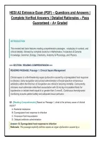 HESI A2 Entrance Exam &lpar;PDF&rpar; &ndash; Questions and Answers &vert; &NewLine;Complete Verified Answers &vert; Detailed Rationales &ndash; Pass &NewLine;Guaranteed &ndash; A&plus; Graded 