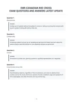 Emr &lpar;Canadian Red Cross&rpar;&NewLine;Exam Questions And Answers Latest Update
