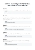 Emr Final Exam B Frequently Tested Actual&NewLine;Questions With Correct Answers&NewLine;