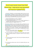 Wall Street Prep Excel Crash Course Exam &vert; Practice Questions&comma; Answers & Finance Exam Review 2026&sol;2027