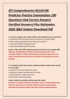 ATI Comprehensive NCLEX-RN Predictor Practice Examination 100 Questions And Correct Answers &lpar;Verified Answers&rpar; Plus Rationales 2026 Q&A Instant Download Pdf