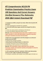 ATI Comprehensive NCLEX-PN Predictor Examination Practice Exam 100 Questions And Correct Answers &lpar;Verified Answers&rpar; Plus Rationales 2026 Q&A Instant Download Pdf